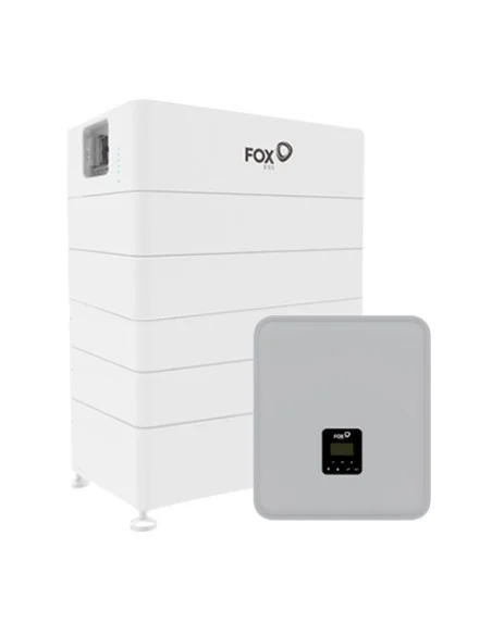 A white solar battery unit, with a grey controller in the front on a white background.